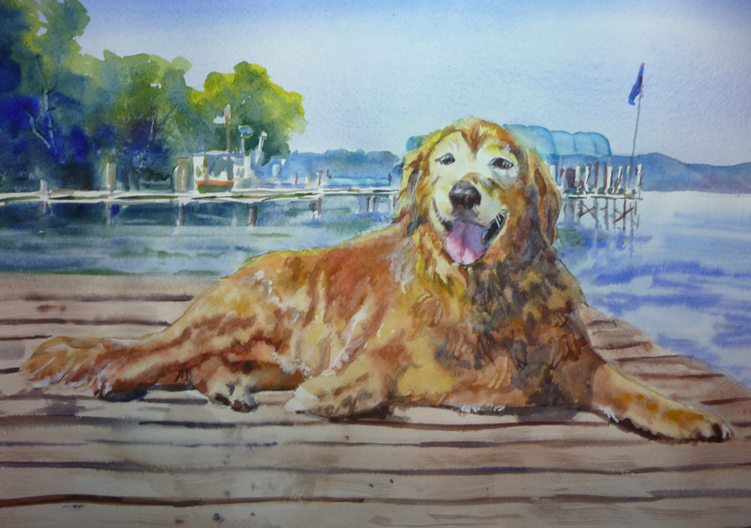 watercolor pet painting from photo
